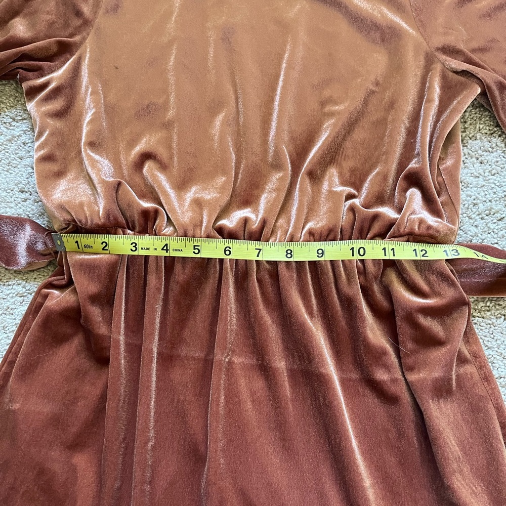 Bohme Women’s Long Sleeve Velvet Dress Size Small Rose Pink Holiday Cottagecore - Picture 10 of 14